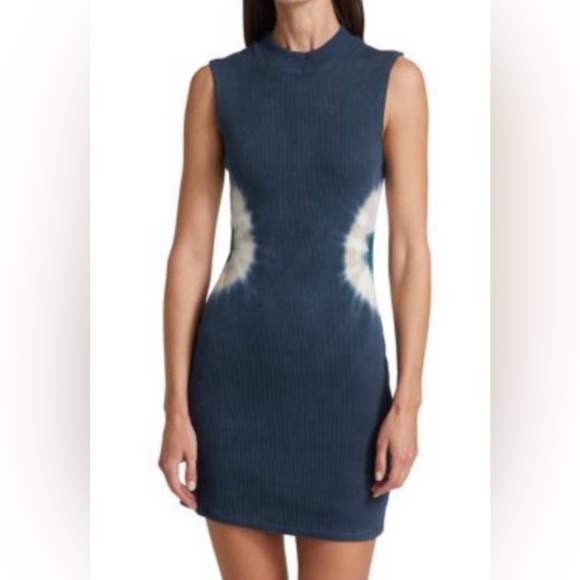 Monrow Tie Dye Dress Sleeveless Ribbed Mini Tank Dress Womens Medium - Picture 2 of 5